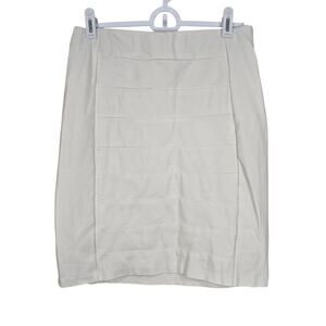 Women's WHBM Off White Above Knee Fitted Pencil Skirt | Size 6